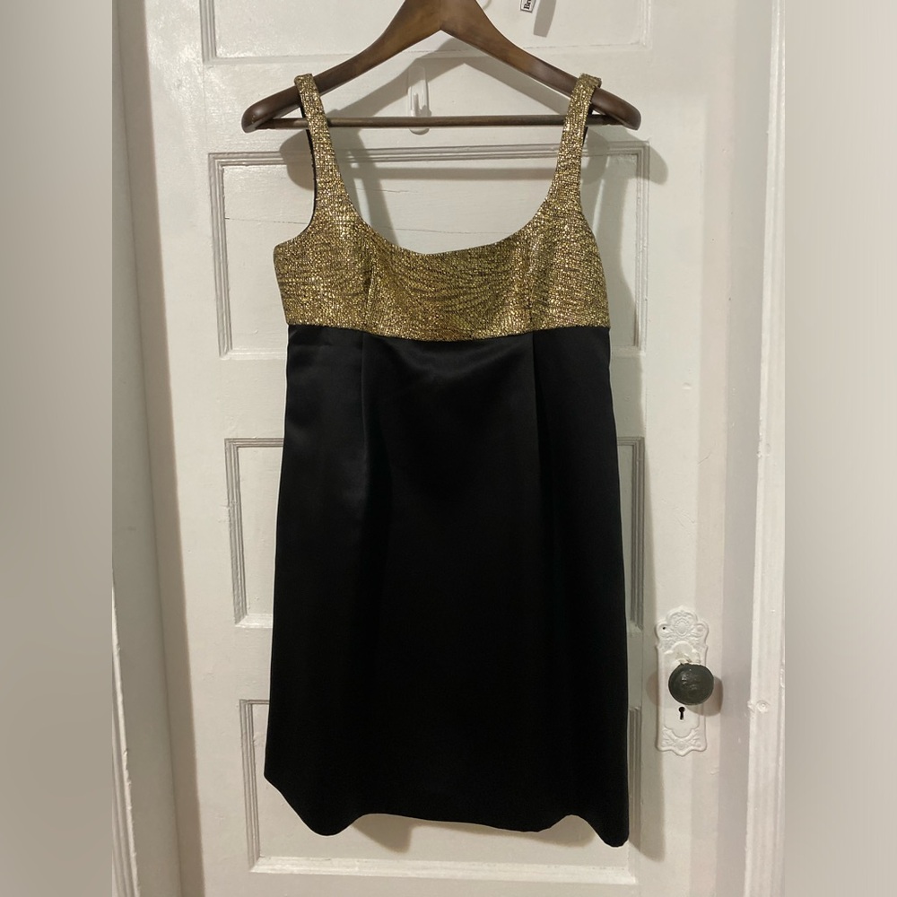 Milly Gold and Black Mini Dress Size 8